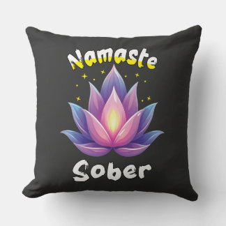 Namaste Sober mit Lotus-Blume Kissen