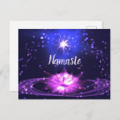 Namaste Spirituelle Lila Crystal Lotus Stars Postkarte (Vorne/Hinten)