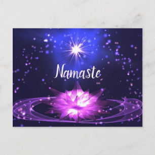 Namaste Spirituelle Lila Crystal Lotus Stars Postkarte