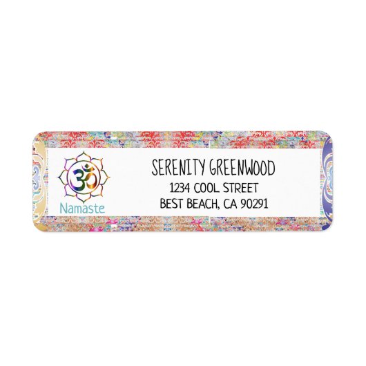 Namaste Spirituelle Om Om Lotus mit Vintager Grenz (Vorne)