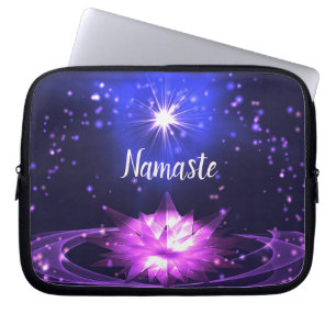 Namaste Spiritueller Lila Kristall Lotus Sterne Laptopschutzhülle