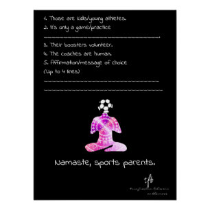 Namaste, Sport-Eltern Berry Joghurt Fußball Poster