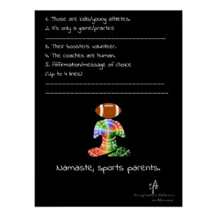 Namaste, Sporteltern Tropical Colors Fußball Poster