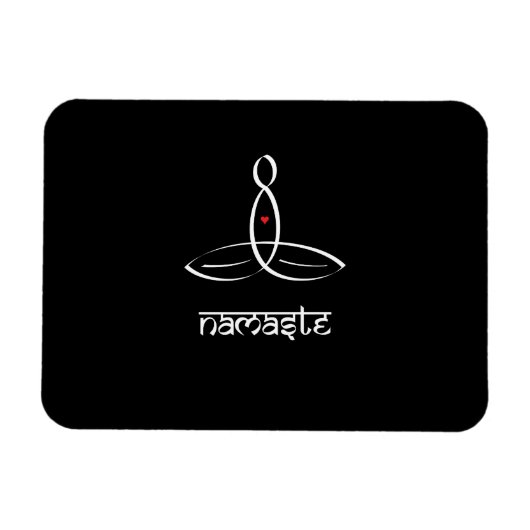 Namaste - Stil mit weißem Sanskrit Magnet (Horizontal)