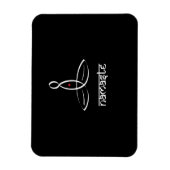 Namaste - Stil mit weißem Sanskrit Magnet (Vertikal)