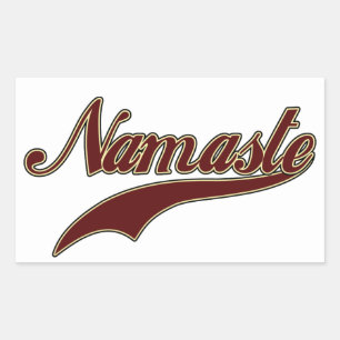 Namaste Stylish Red Burgundy Rechteckiger Aufkleber