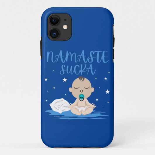 NAMASTE SUCKA lustiges Baby Yoga Zen Master Case-Mate iPhone Hülle (Rückseite)