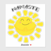 Namaste Sun Gebet Niedlicher Cartoon Aufkleber (Blatt)
