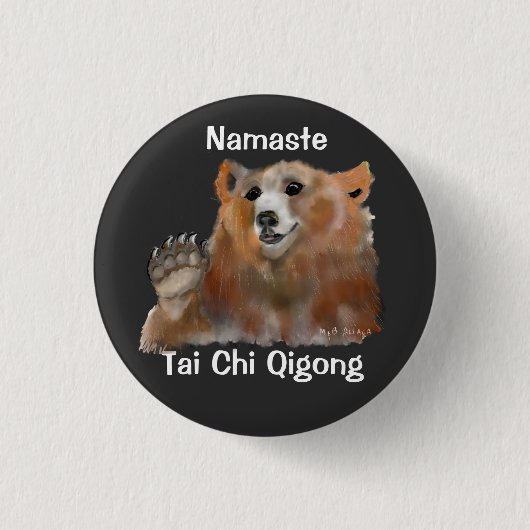Namaste Tai Chi Qigong Bear Button (Vorderseite)