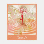 Namaste Tree of Life Yoga Spirituelle metaphysisch Fleecedecke (Vorderseite)