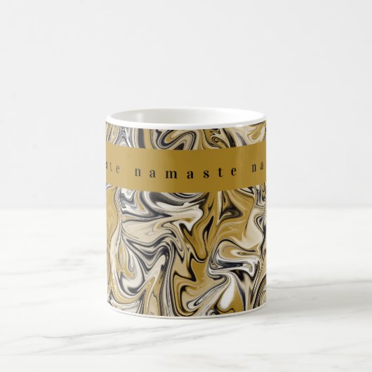 Namaste Typografie Swirl Muster Kaffeetasse (Mittel)