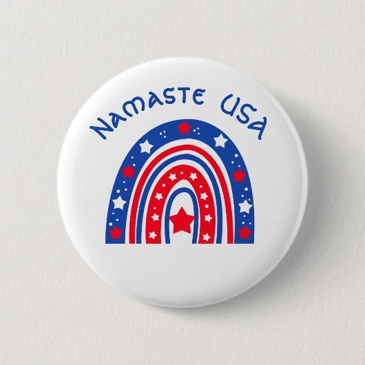 Namaste USA Patriotic Rainbow Button (Vorderseite)