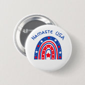 Namaste USA Patriotic Rainbow Button (Vorne & Hinten)
