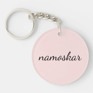 Namaste Vibes Pfirsichrosa Yoga-Meditationsdesig Schlüsselanhänger