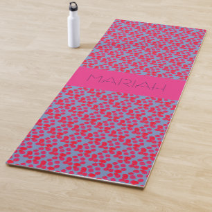 Namaste Wasserfarbpunkte mit Individuelle Name Yogamatte