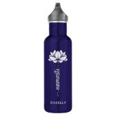 Namaste Whit Lotus Blume Moderner Personalisierter Edelstahlflasche (Rechts)