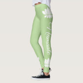 Namaste White Lotus Blume Yoga Leggings (Links)