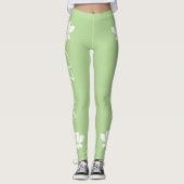 Namaste White Lotus Blume Yoga Leggings (Vorderseite)