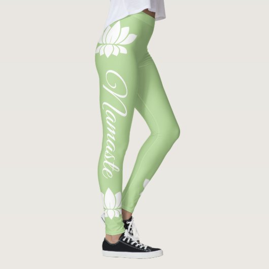Namaste White Lotus Blume Yoga Leggings (Rechts)