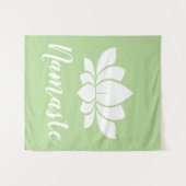 Namaste White Lotus Yoga Wandteppich (Vorderseite (Horizontal))