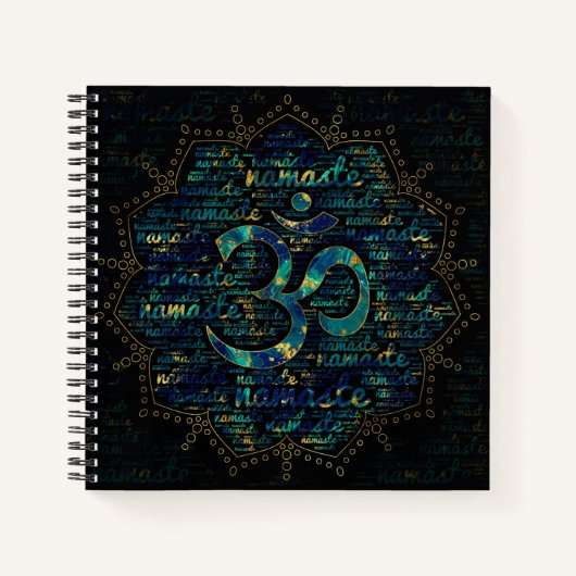Namaste Word Art mit OM Symbol Notizblock (Vorderseite)