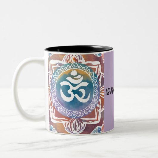 NAMASTE Y'ALL OHM RETRO VIBES ZWEIFARBIGE TASSE (Links)