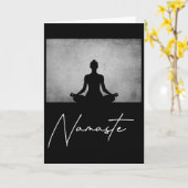 Namaste Yoga _1  Karte (Gelbe Blume)