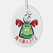 Namaste Yoga Angel Weihnachten Keramikornament (Rechts)