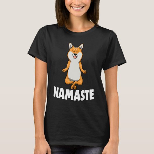 Namaste Yoga Animal Corgi T-Shirts Frauen (Vorderseite)