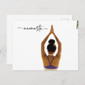 Namaste Yoga Frau heben Hand Danke Postkarte (Vorne/Hinten)