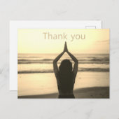 Namaste Yoga Frau heben Hand Danke Postkarte (Vorne/Hinten)