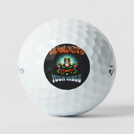 Namaste Yoga Frog Psychedelic Retro Art Golfball (Vorderseite)