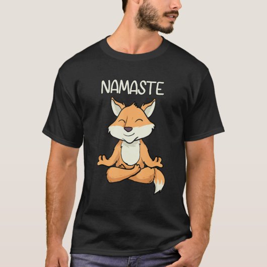 Namaste Yoga Funny Fox Meditationsübung Tier T-Shirt (Vorderseite)