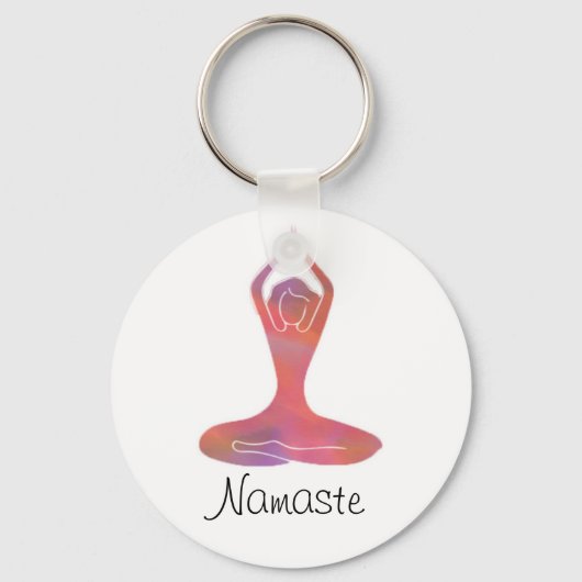 Namaste Yoga Girl Schlüsselanhänger (Vorderseite)