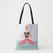 Namaste Yoga Illustration Niedlich Tote Bag Tasche (Vorderseite)