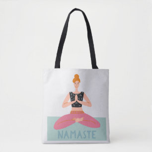 Namaste Yoga Illustration Niedlich Tote Bag Tasche