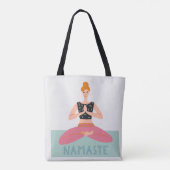 Namaste Yoga Illustration Niedlich Tote Bag Tasche (Rückseite)