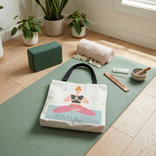 Namaste Yoga Illustration Niedlich Tote Bag Tasche