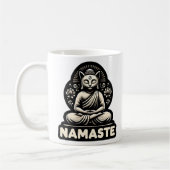 Namaste Yoga Katze in einem Buddha-Pose-Tri-Blend- Kaffeetasse (Links)