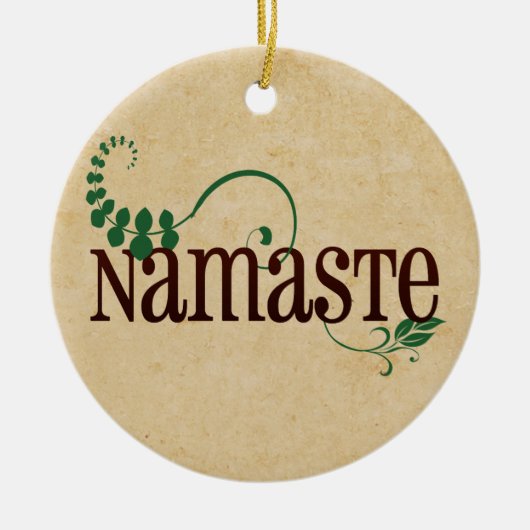 Namaste Yoga Keramikornament (Vorne)