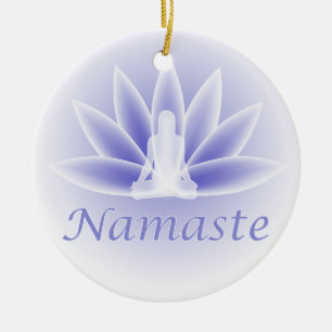 Namaste Yoga Lotus Blume Blue Ornament