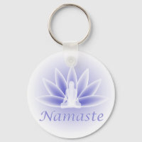 Namaste Yoga Lotus Blume Blue Schlüsselanhänger