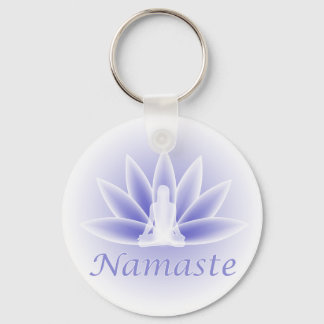 Namaste Yoga Lotus Blume Blue Schlüsselanhänger