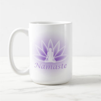 Namaste Yoga Lotus Blume Violet Kaffeetasse