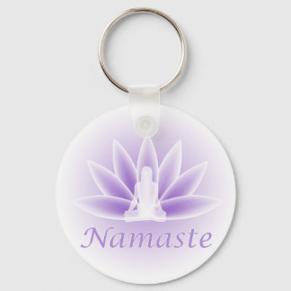 Namaste Yoga Lotus Blume Violet Schlüsselanhänger