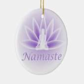 Namaste Yoga Lotus Blume Violett Keramikornament (Rechts)