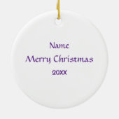 Namaste Yoga Lotus Blume Violett Keramikornament (Hinten)