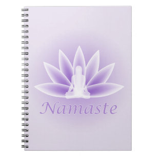 Namaste Yoga Lotus Frauen Blume Violett Notebook Notizblock