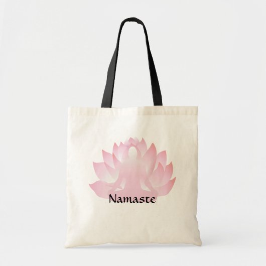 Namaste Yoga Lotus Pose Blume Haushalt Tasche (Vorne)