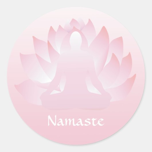 Namaste Yoga Lotus Pose Blume Rosa Aufkleber (Vorderseite)